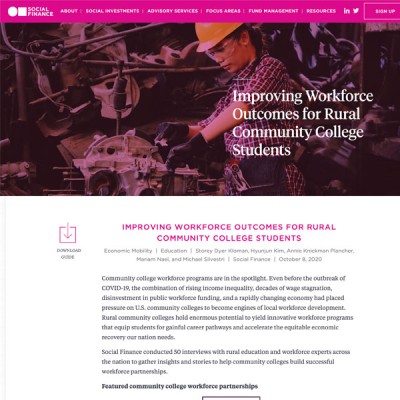 Improving Workforce Outcomes for Rural Community College Students