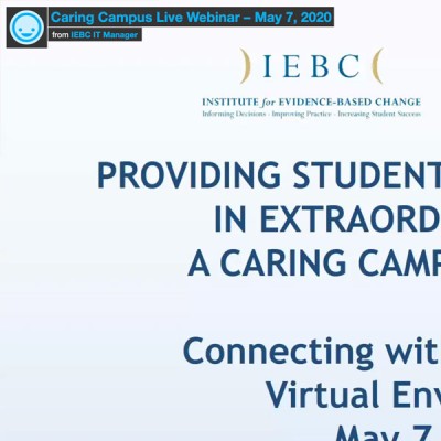 Providing Student Support Services in Extraordinary Times A Caring Campus Approach