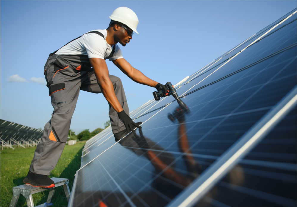 man on solar array 80